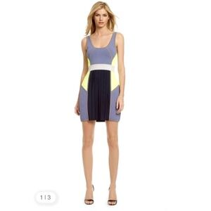 Cut25 Yigal Azrouel Sz S Wimbledon Pleat Dress Blue ASO NY Fashion Week RTR